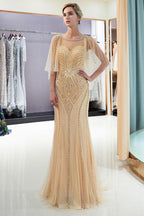 Mermaid Sweetheart Illusion Neckline Sequins Beading Evening Dresses
