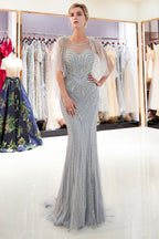 Mermaid Sweetheart Illusion Neckline Sequins Beading Evening Dresses