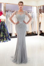 Mermaid Sweetheart Illusion Neckline Sequins Beading Evening Dresses