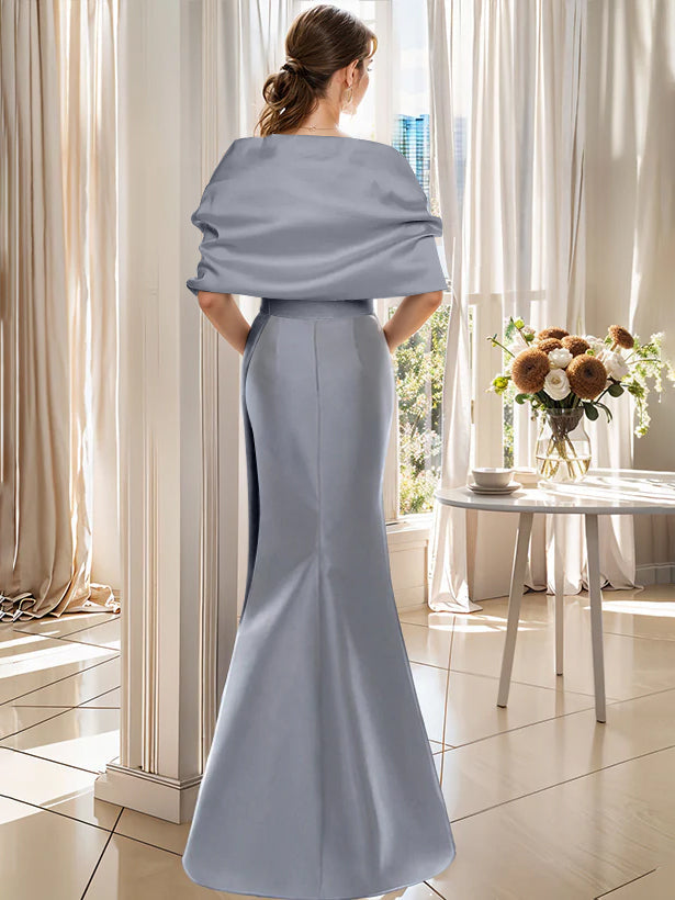 Plus Size Mother of the Bride and Groom Wrap Dresses Two Piece Floor Length