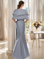 Plus Size Mother of the Bride and Groom Wrap Dresses Two Piece Floor Length