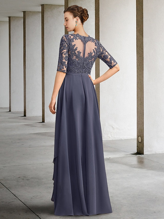 A-Line/Princess Scoop Floor-Length Mother of the Bride Dresses