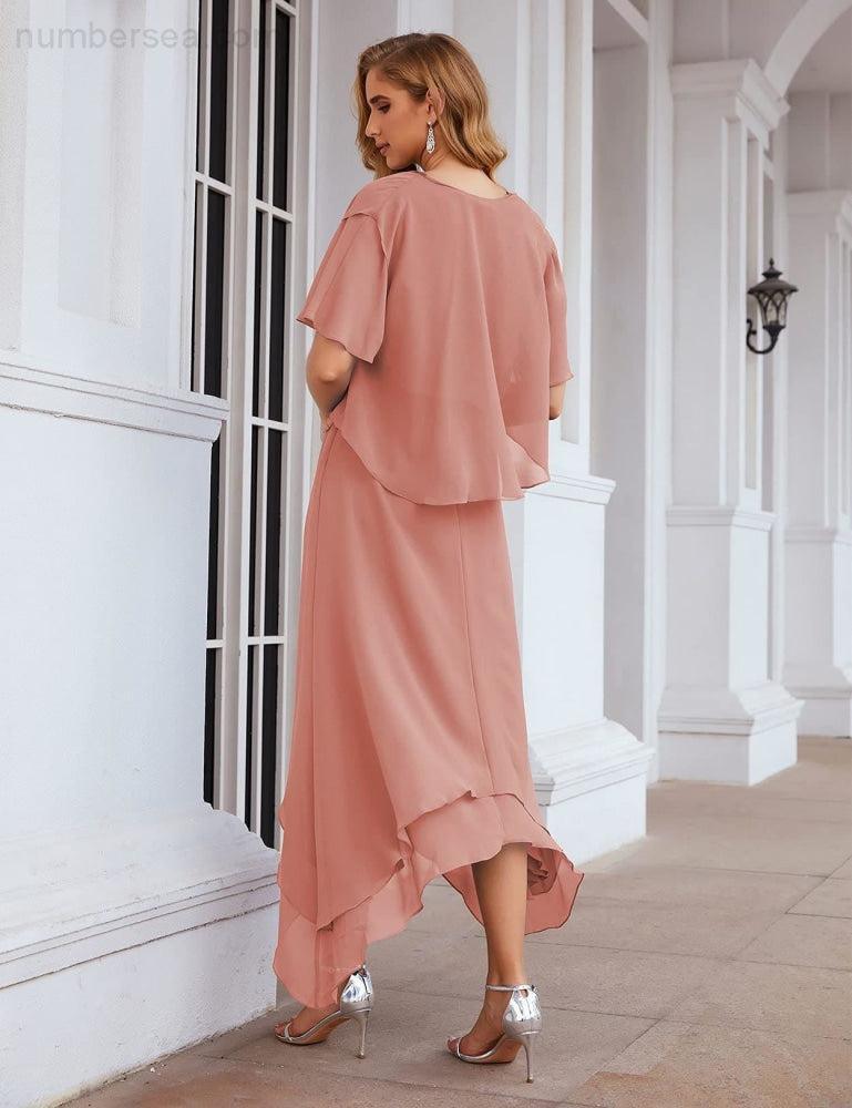 Vestidos de Noiva para Mães de Tamanho Grande em Chiffon com Casaco, Vestidos Formais para Casamento SEA28073