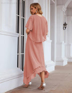 Vestidos de Noiva para Mães de Tamanho Grande em Chiffon com Casaco, Vestidos Formais para Casamento SEA28073