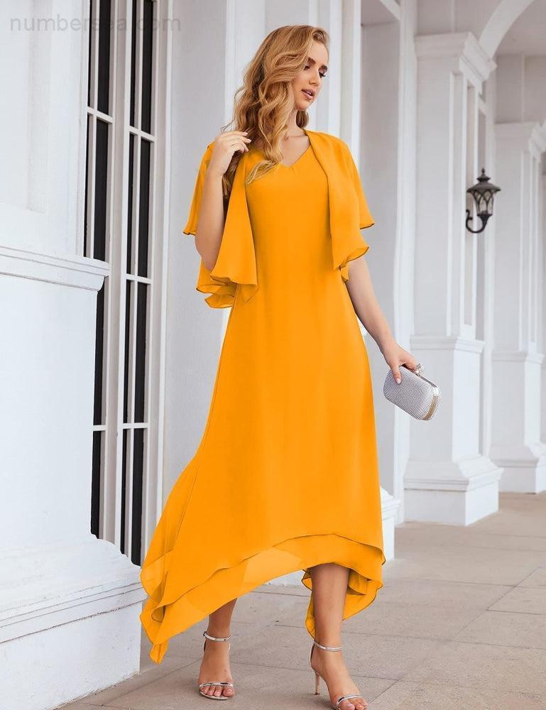 Vestidos de Noiva para Mães de Tamanho Grande em Chiffon com Casaco, Vestidos Formais para Casamento SEA28073