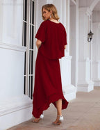 Vestidos de Noiva para Mães de Tamanho Grande em Chiffon com Casaco, Vestidos Formais para Casamento SEA28073