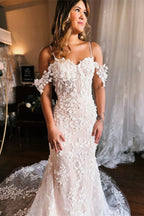 Off-the-Shoulder Wedding Dress Mermaid Lace Appliques