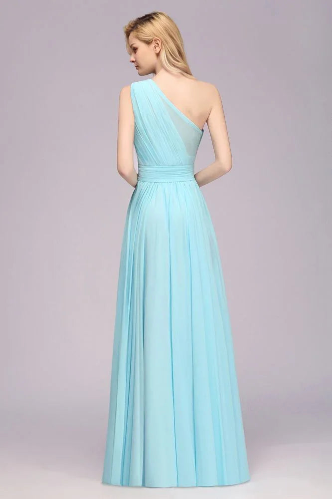 One Shoulder A-line Hi-lo Chiffon Bridesmaid Dresses for Women