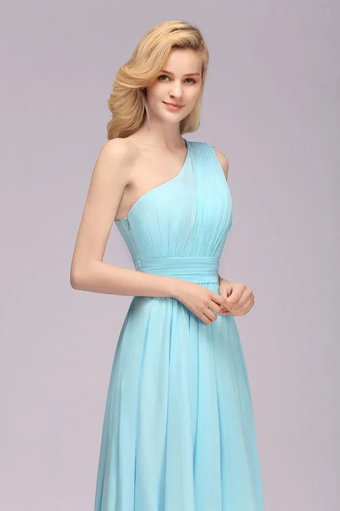 One Shoulder A-line Hi-lo Chiffon Bridesmaid Dresses for Women