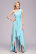 One Shoulder A-line Hi-lo Chiffon Bridesmaid Dresses for Women