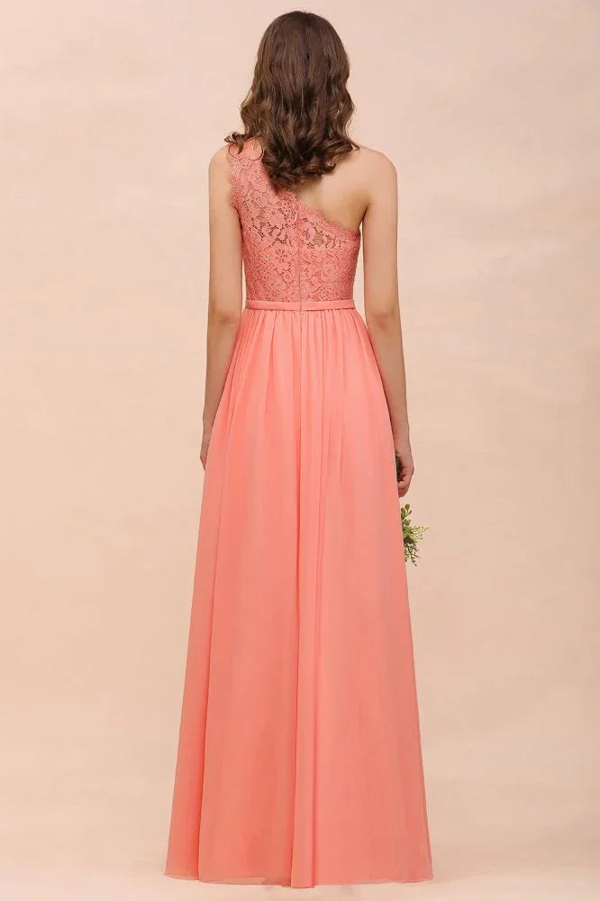 Robe de demoiselle d'honneur à une épaule à fleurs, fente latérale, robe de cérémonie pour invité de mariage avec poche