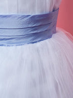 Princess A Line Tulle Sleeveless Strap Knee Length Flower Girl Dress