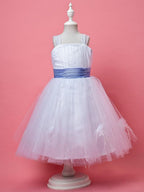 Princess A Line Tulle Sleeveless Strap Knee Length Flower Girl Dress