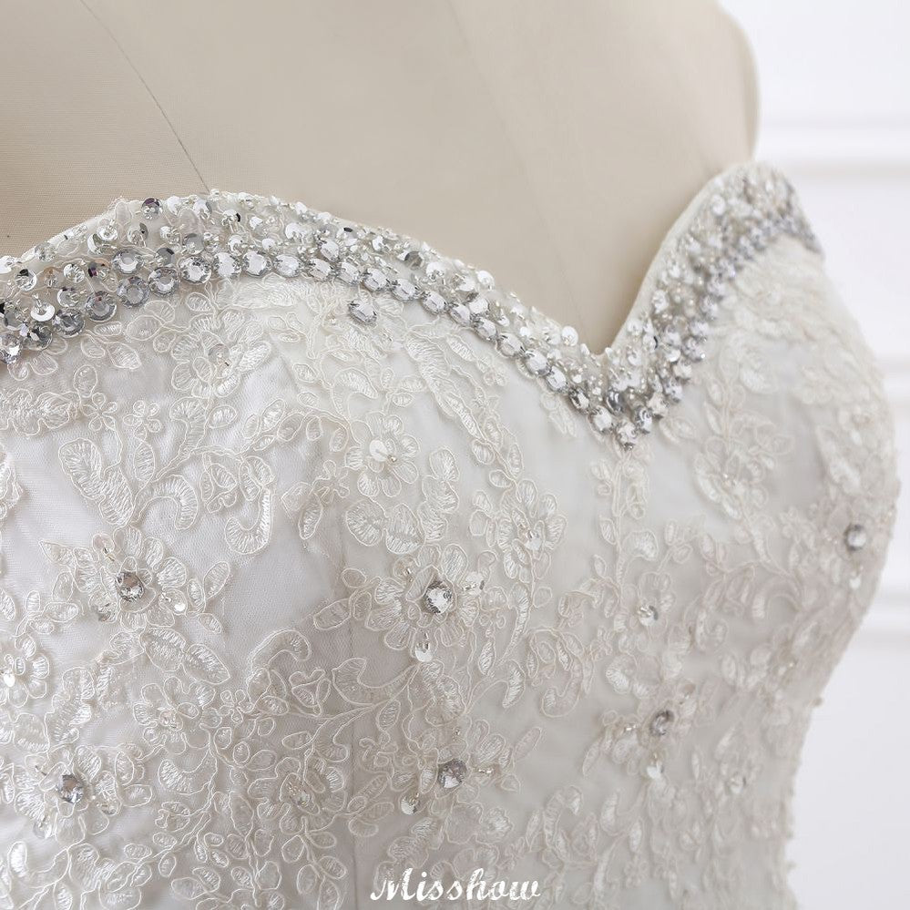 Prinzessin Sweetheart Tüll Brautkleid mit Spitze