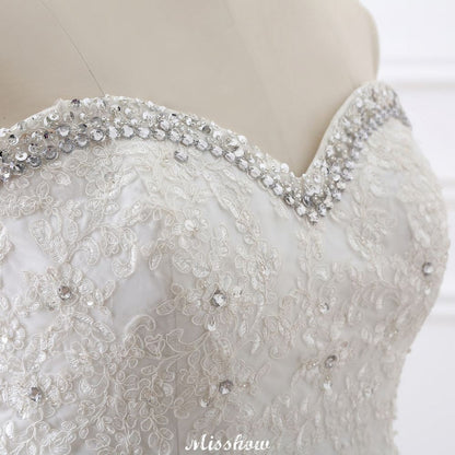 Prinzessin Sweetheart Tüll Brautkleid mit Spitze