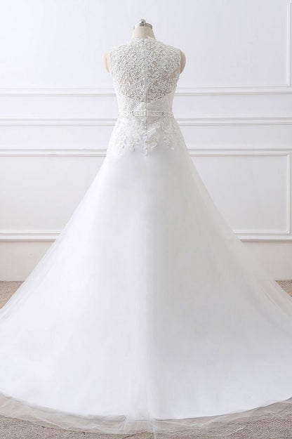 Prinzessin V-Ausschnitt Tüll Neue Ankunft Brautkleid Mit Spitze