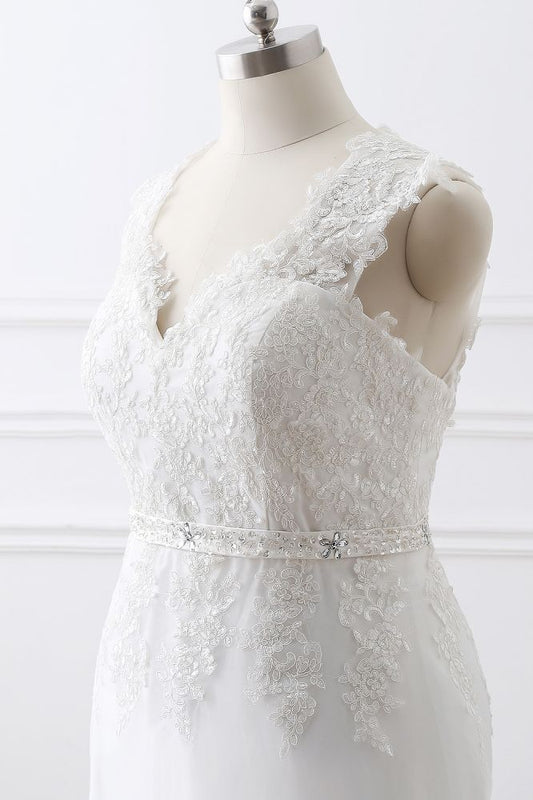 Prinzessin V-Ausschnitt Tüll Neue Ankunft Brautkleid Mit Spitze