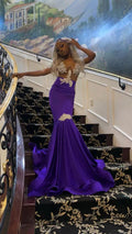 Vestido de Baile Roxo Sereia Sedutor, Vestido de Noite Encantador Y1708
