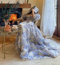 Bellissimo Abito Lungo da Sera in Chiffon con Stampa Floreale Y572