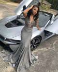Abito da sera nero di lusso per ragazza, abito da ballo sirena sexy Y541