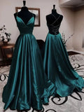 Abiti lunghi da festa in raso con spalline sottili, abito da sera da donna, abiti eleganti per donne Y668