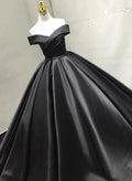 Vestido largo de fiesta negro de satén con escote en V negro vestido de noche S26309