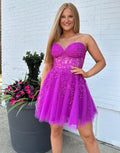 A-line Appliques Corset Homecoming Dress