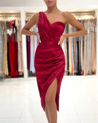 Red evening dresses short | Simple cocktail dress