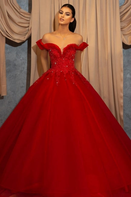 Vestido de fiesta rojo sin mangas con hombros descubiertos, de gasa, largo hasta el suelo, con encaje