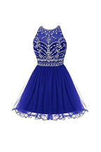 Royal Bule Tulle Homecoming Dresses Short Prom Gowns