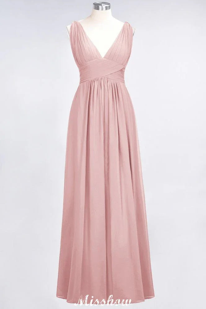 Robe de soirée longue sans manches en mousseline à volants, col en V, robe de demoiselle d'honneur
