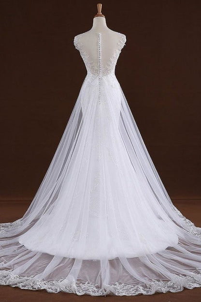 Paillettenapplikationen Tüll Hübsche Meerjungfrau Elegante Brautkleider 