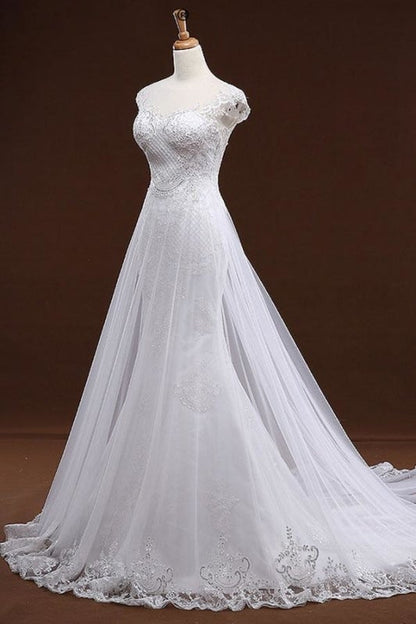 Paillettenapplikationen Tüll Hübsche Meerjungfrau Elegante Brautkleider 