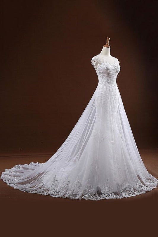 Paillettenapplikationen Tüll Hübsche Meerjungfrau Elegante Brautkleider 