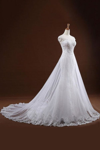 Paillettenapplikationen Tüll Hübsche Meerjungfrau Elegante Brautkleider 