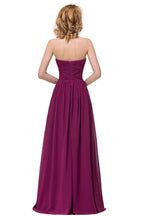Vestidos de Dama de Honra em Chiffon com Decote Coração, Folhos, Comprimento Até ao Chão e Corte em A, Estilo Sedutor