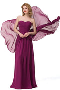 Vestidos de Dama de Honra em Chiffon com Decote Coração, Folhos, Comprimento Até ao Chão e Corte em A, Estilo Sedutor