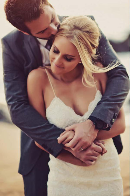 Sexy Backless Mermaid Lace Beach Wedding Dresses