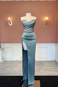 Vestido de Baile Sexy Longo de Sereia Sem Alças com Lantejoulas e Bordados com Fenda
