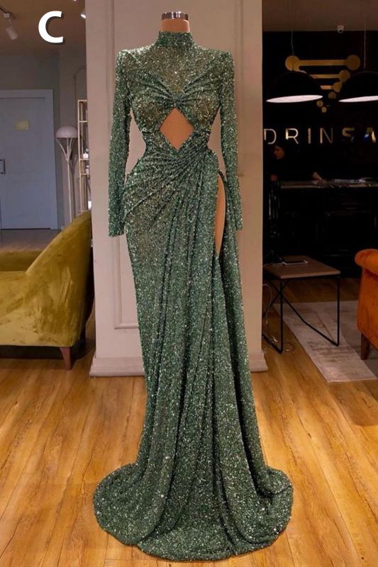 Sexy Long Mint Green Sequins Prom Dress Mermaid