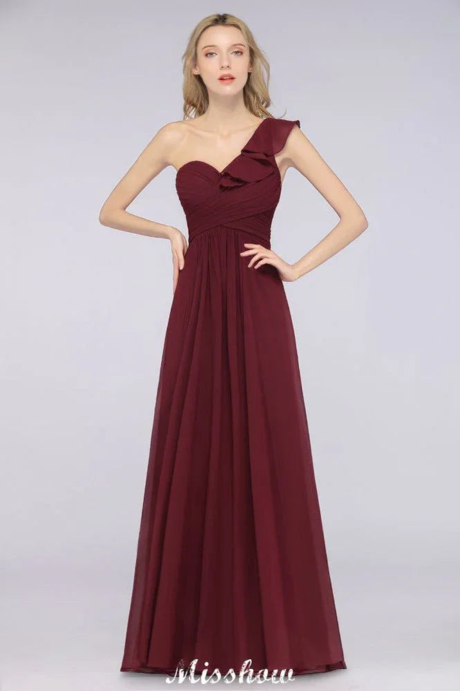 Vestido de dama de honor sin mangas con escote corazón y un solo hombro, con volantes, para fiesta de boda en la playa