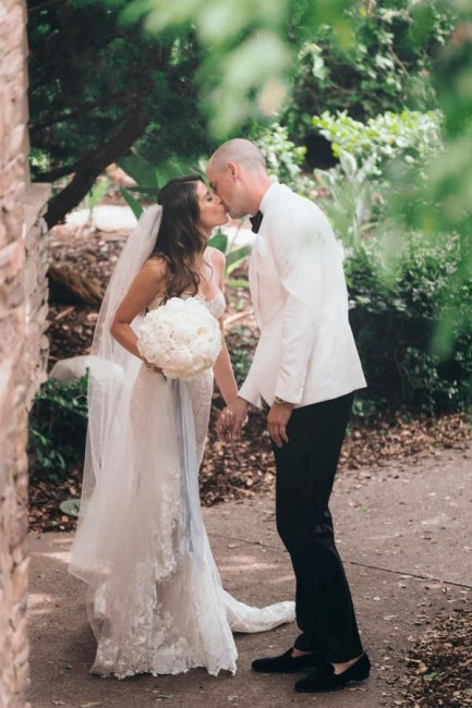 Robes de mariée sirène bustier cœur sexy avec dentelle