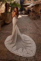 Alluring Sweetheart Sleeveless Mermaid Lace Wedding Dress