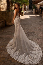Alluring Sweetheart Sleeveless Mermaid Lace Wedding Dress