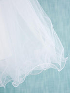 Satin Tulle Ball Gown Jewel Neck Beaded Flower Girl First Communion Dress