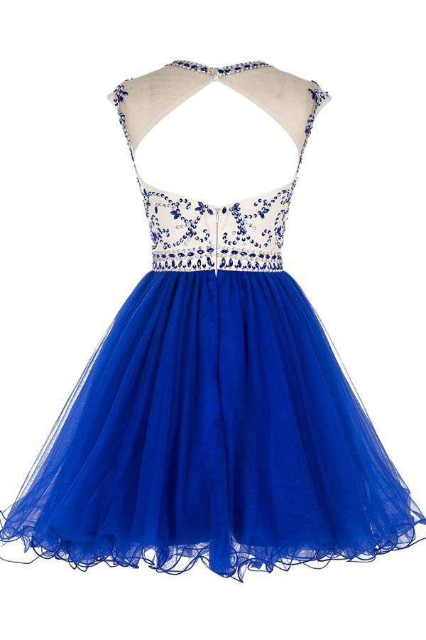 Short Beading Tulle Homecoming Dresses Prom Dresses