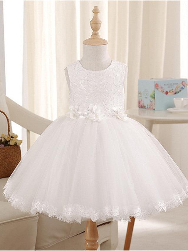 Short Princess Jewel Neck Beaded Sleeveless Pageant Flower Girl Dress - photo 2