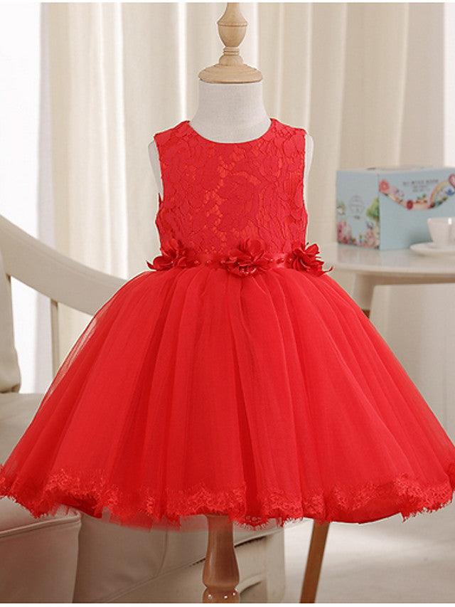 Short Princess Jewel Neck Beaded Sleeveless Pageant Flower Girl Dress - photo 3