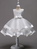 Short Princess Jewel Neck Flower Girl Wedding Communion Dress
