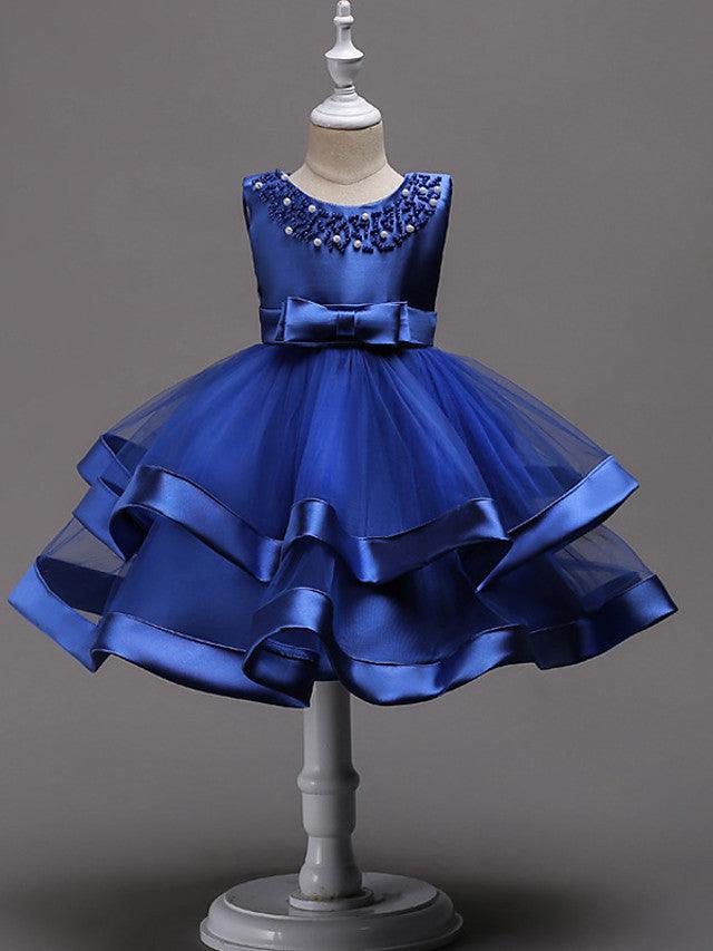 Short Princess Jewel Neck Flower Girl Wedding Communion Dress - photo 4